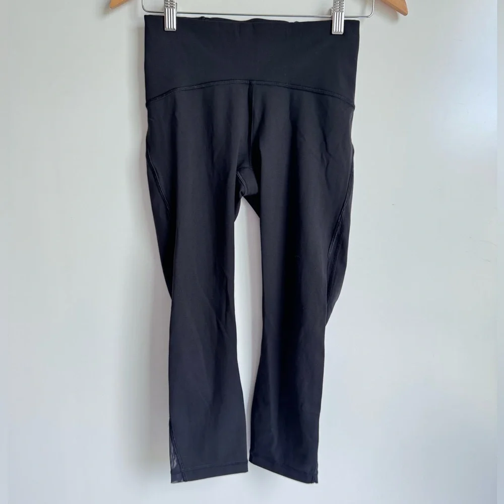 Lululemon Train Times Crop Black size 6 leggings smooth breathable exercise‎ gym